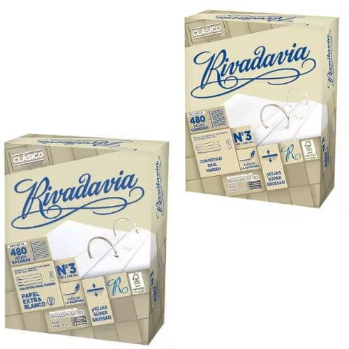 Repuesto De Hojas Escolar Nº3 480 Hojas Clásico - Rivadavia