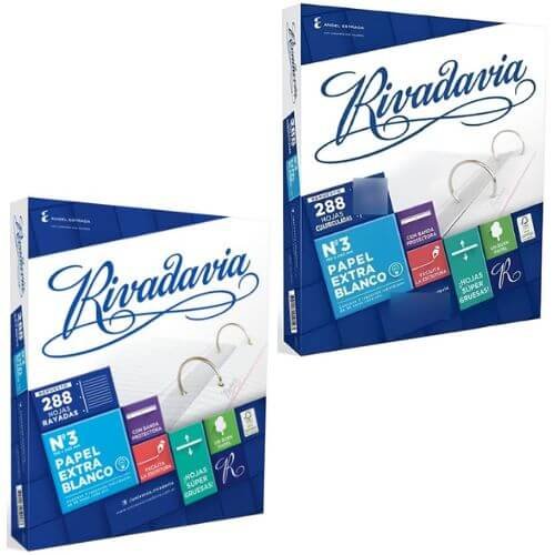 Repuesto De Hojas Escolar Nº3 288 Hojas Reforzada - Rivadavia