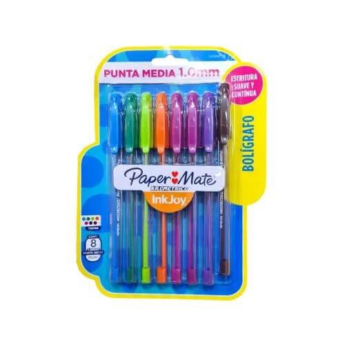Lapicera Paper Mate Colores Surtidos X8