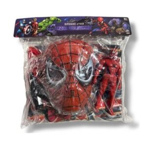 Set Mascara- Muñeco-Lanzador-Disfraz Spiderman