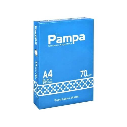 Resma De Papel A4 70grs Hojas Pampa X 500 Hojas Color Blanco