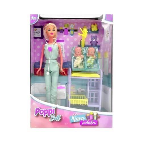 Muñeca Kiara Pediatra Con Bebes Poppi Doll